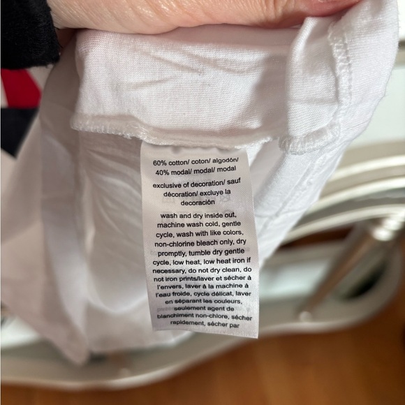 Tommy Hilfiger White Cotton Blend T-Shirt - Picture 3 of 4